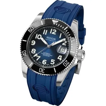 Hodinky Epos Sportive Titanium 3504.131.80.36.90 - Modrý pryžový řemínek + 5 let záruka a dárek ZDARMA