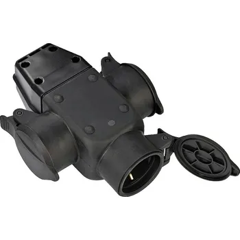 Elektrická zásuvka Brennenstuhl 1082120 3násobná zásuvka guma 230 V černá IP44