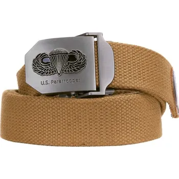 Módní doplněk 101INC Opasek U.S. PARATROOPER plátěný COYOTE COYOTE BROWN 115