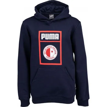 Chlapecká mikina Juniorská mikina Puma SLAVIA PRAGUE GRAPHIC HOODIE 152 Tmavě modrá, Bílá, Červená