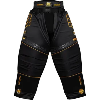 Florbalový dres Zone floorball Goalie pants PRO3 SUPERWIDE black/gold Brankářské kalhoty XS, černá / zlatá