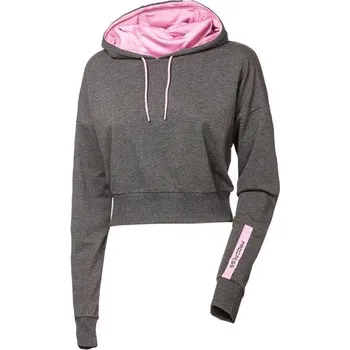 Dámská mikina Dámská tepláková mikina PROGRESS BEVERLY S Tmavě šedá, Růžová
