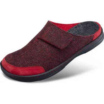 Dámská zdravotní obuv Prodyšné dámské pantofle s páskem na suchý zip, vlněná plsť, červená: 36