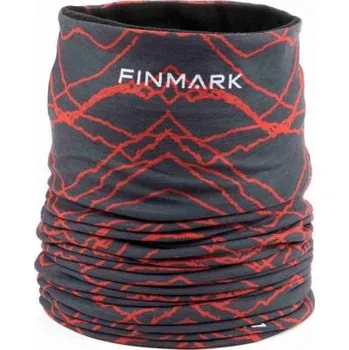 Nákrčník Multifunkční šátek Finmark MULTIFUNCTIONAL SCARF WITH FLEECE UNI Červená, Černá, Bílá