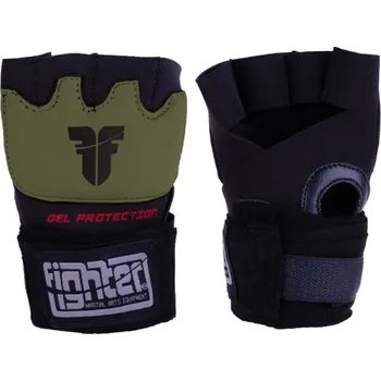 Bandáž na box a MMA Gelové bandáže Fighter STRAP S/M Khaki, Černá