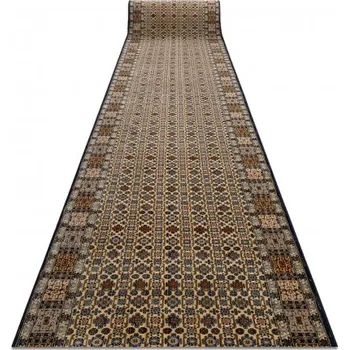 Koberec Makro Abra Běhoun vlněný KESHAN 6428/53551 béžový modrý Šíře: 90 cm