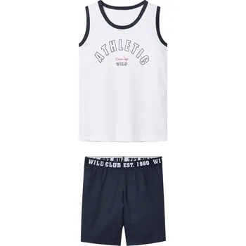 Chlapecké pyžamo pepperts!® Chlapecké pyžamo (134/140, bílá / námořnická modrá)