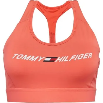 Podprsenka Dámská sportovní podprsenka Tommy Hilfiger MID INTENSITY GRAPHIC RACER BRA M Lososová