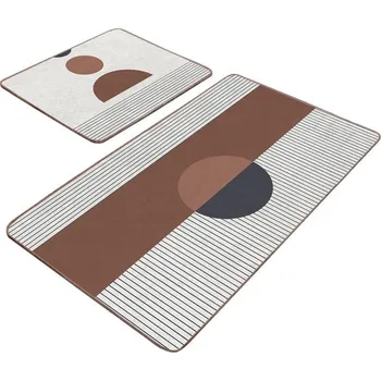 Koupelnová předložka Bílo-hnědé koupelnové předložky v sadě 2 ks 60x100 cm – Mila Home ID_1585508