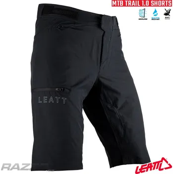 Cyklistické kalhoty Kraťasy na kolo Leatt MTB Trail 1.0 Short Black 2023 38