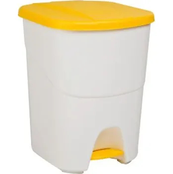 Odpadkový koš Plastový odpadkový koš se žlutým víkem