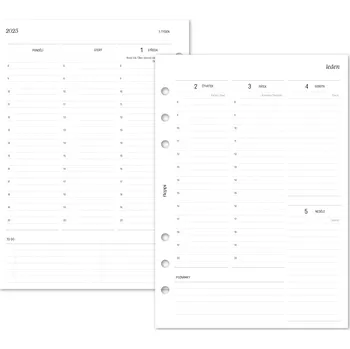 Kancelářské potřeby Fleppi Náplň do diáře - Kalendář ŘÍJEN - PROSINEC 2025, T2S vertikální linkovaný s časy (204) Vyberte velikost náplně: Pocket