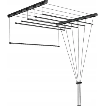 Věšák Erga Erga, stropní věšák na sušení prádla 6x110 cm, černá, ERG-SEP-10SUSSU6PCZ11