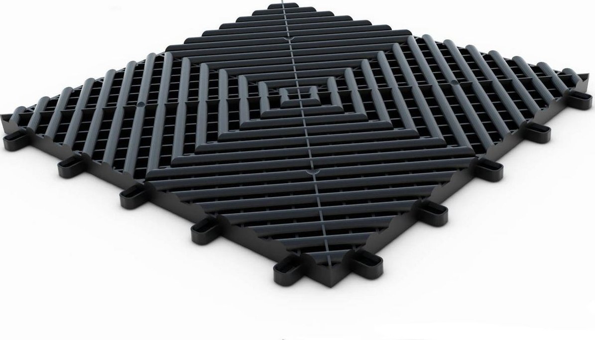 Maxton Design Plastová dlaždice modulární podlahy černá Maxton Floor Black V2 MXFL22-TILE-BLACK + Prodloužená lhůta na vrácení zboží do 40 dnů