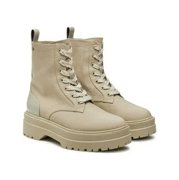 Pánská móda Turistická obuv Tommy Hilfiger Flag Ventile Lace Up Boot FW0FW08287 Béžová 38