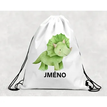Dětský batoh Domovi Taška na přezůvky se jménem Triceratops 30 x 39,5 cm