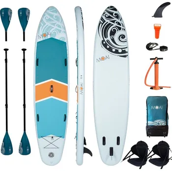 Paddleboard MOAI Multi-Person 12'4 tyrkysový + kajaková sada