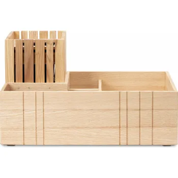 Squarely, Stolní organizér TableORGANIZER se samozavlažovacím květináčem GrowSMALL přírodní jasan 2 díly - Formadore