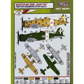 Plastikový model 1/32 Decals MC.200 Fighter Bombers over Sicily