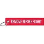 Přívěsek na klíče Fostex Remove before flight - červený-bílý