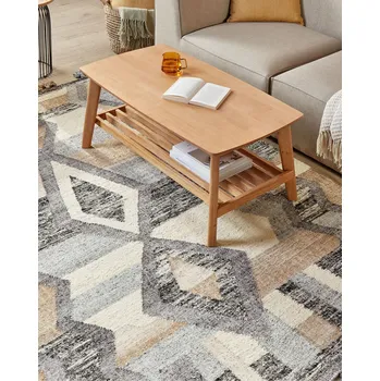 Koberec Kelimový koberec vícebarevný vlna a bavlna 160 x 230 cm ručně tkaný vzor boho patchwork se střapci Beliani