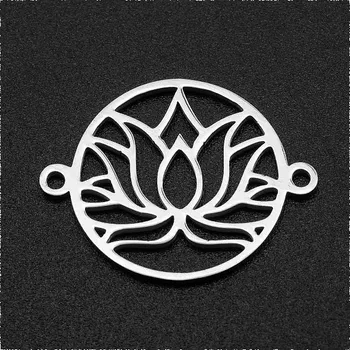 Přívěsek Přívěsek z nerezové oceli se dvěma očky - čakra, 17,5x23x1 mm