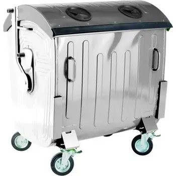 Venkovní odpadkový koš Kontejner žárově zinkovaný kovový 1100l - kov