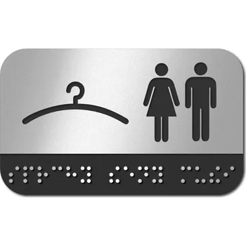 Samolepící etiketa CEDULKA NA DVEŘE PRO NEVIDOMÉ (Braillovo písmo) - ŠATNY muži+ženy - 10