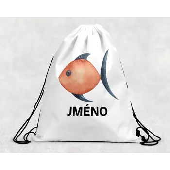 Dětský batoh Domovi Taška na přezůvky se jménem Rybička 30 x 39,5 cm