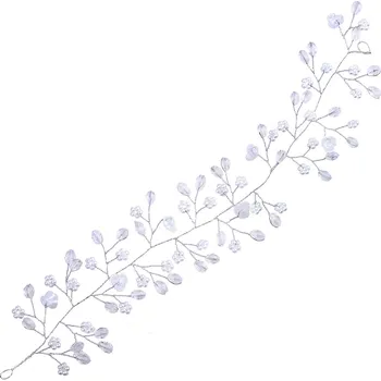 Čelenka Biju Vlasová čelenka s korálky ve tvaru květin 8000645-1 bílá