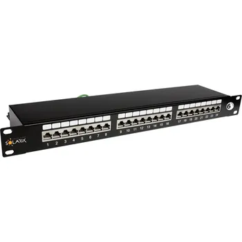 Patch panel Patch panel Solarix SX24-6-STP-BK STP cat6 24p. 1U SX24-6-STP-BK