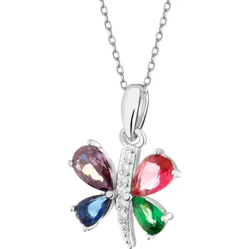 Přívěsek Stříbrný přívěsek se zirkony - motýl - AP537-7526