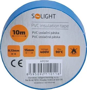 Izolační páska Solight izolační páska, 15mm x 0,13mm x 10m, modrá