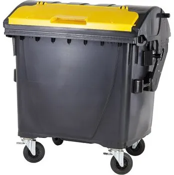 Popelnice Plastový kontejner 1100 litrů černo-žlutý V/V