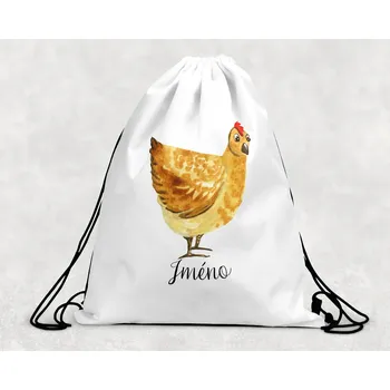 Dětský batoh Domovi Taška na přezůvky se jménem Slepice 30 x 39,5 cm