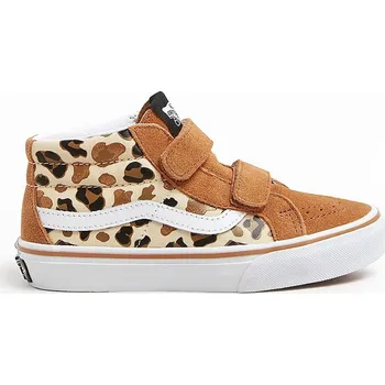Chlapecká obuv dětské tenisky VANS SK8-Mid Reissue V Leopard Glitter, BROWN/TRUE WHITE - 32