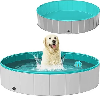 bazén pro psa Skládací bazénová ohrádka pro psa XL GOT L82A 100 x 30 cm šedá/modrá