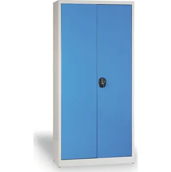 Policová skříň Dílenská policová skříň na nářadí KOVONA JUMBO, 4 police, demontovaná, 950 x 500 x 1950 mm, šedá / modrá