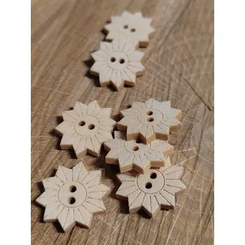 Knoflík Knoflík dřevěný 20 mm hvězdička