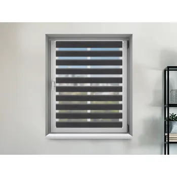 Roleta FEXI Zatemňovací Roleta Den a noc, Nature blackout antracit, A 02909 v POLO kazetě, 150x30 cm