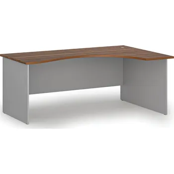 Psací stůl Ergonomický kancelářský psací stůl PRIMO GRAY, 180x120 cm, pravý, šedá/ořech