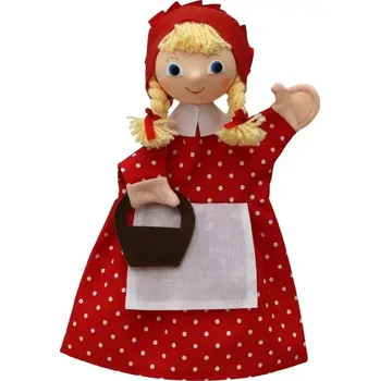 plyšák Karkulka s copy 30 cm, puntíkovaná, maňásek