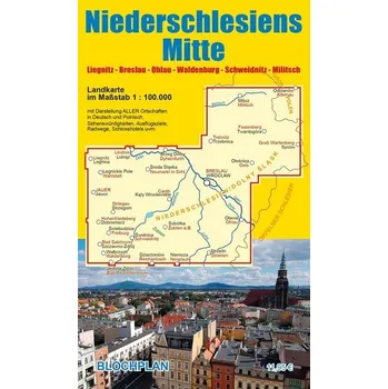 Cestování Landkarte Niederschlesiens Mitte - Bloch, Dirk [DE] (2024, Karta, BLOCHPLAN Stadtplanerei)