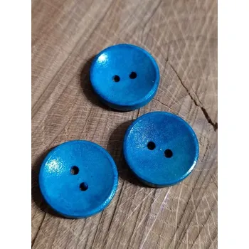 Knoflík Dřevěný dekorační knoflík 20 mm tyrkys