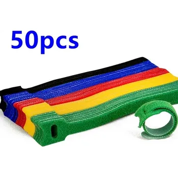 Stahovací páska Barevná nylonová stahovací poutka, opakovaně použitelné - Vícebarevné 50ks