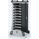 Alfa 3 Pojízdný nabíjecí vozík pro notebooky a tablety, 10 přihrádek, šedá/antracit