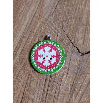 Knoflík Dřevěný dekorační knoflík vánoční ozdoba