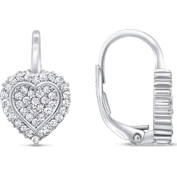 Náušnice Brilio Silver Romantické stříbrné náušnice srdíčka LME265 + 2 měsíce na vrácení zboží