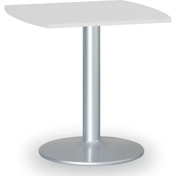 Konferenční stolek Konferenční stolek ZEUS II, 66x66 cm, šedá podnož, bílá