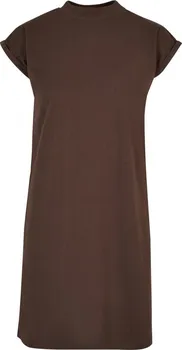 Dámské šaty Urban Classics Ladies Turtle Extended Shoulder Dress hnědé